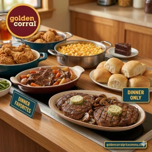 Golden Corral Sunday dinner menu with price